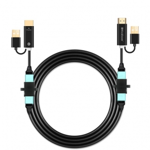 開博爾純光纖HDMI2.0線野戰(zhàn)光纜鎧裝工程用4K投影高清線